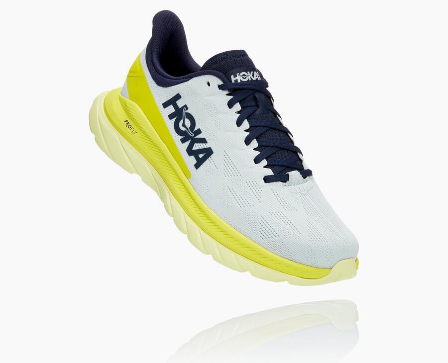 Running Shoes Mens - Hoka One One Mach 4 - White - XSCFWMJ-21